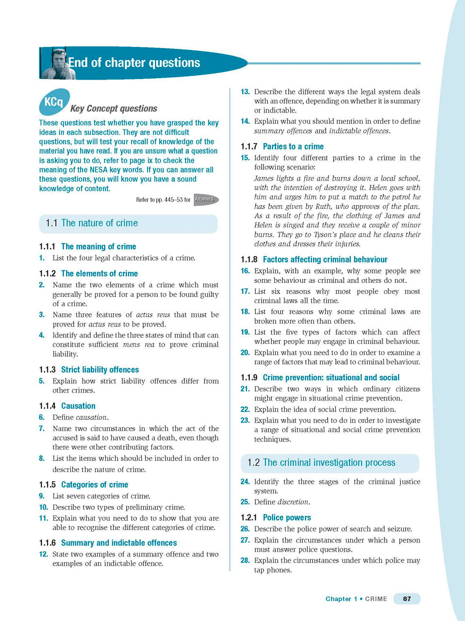 Inside page preview from the Excel HSC Legal Studies Study Guide, the ninth sample page in the publisher's gallery