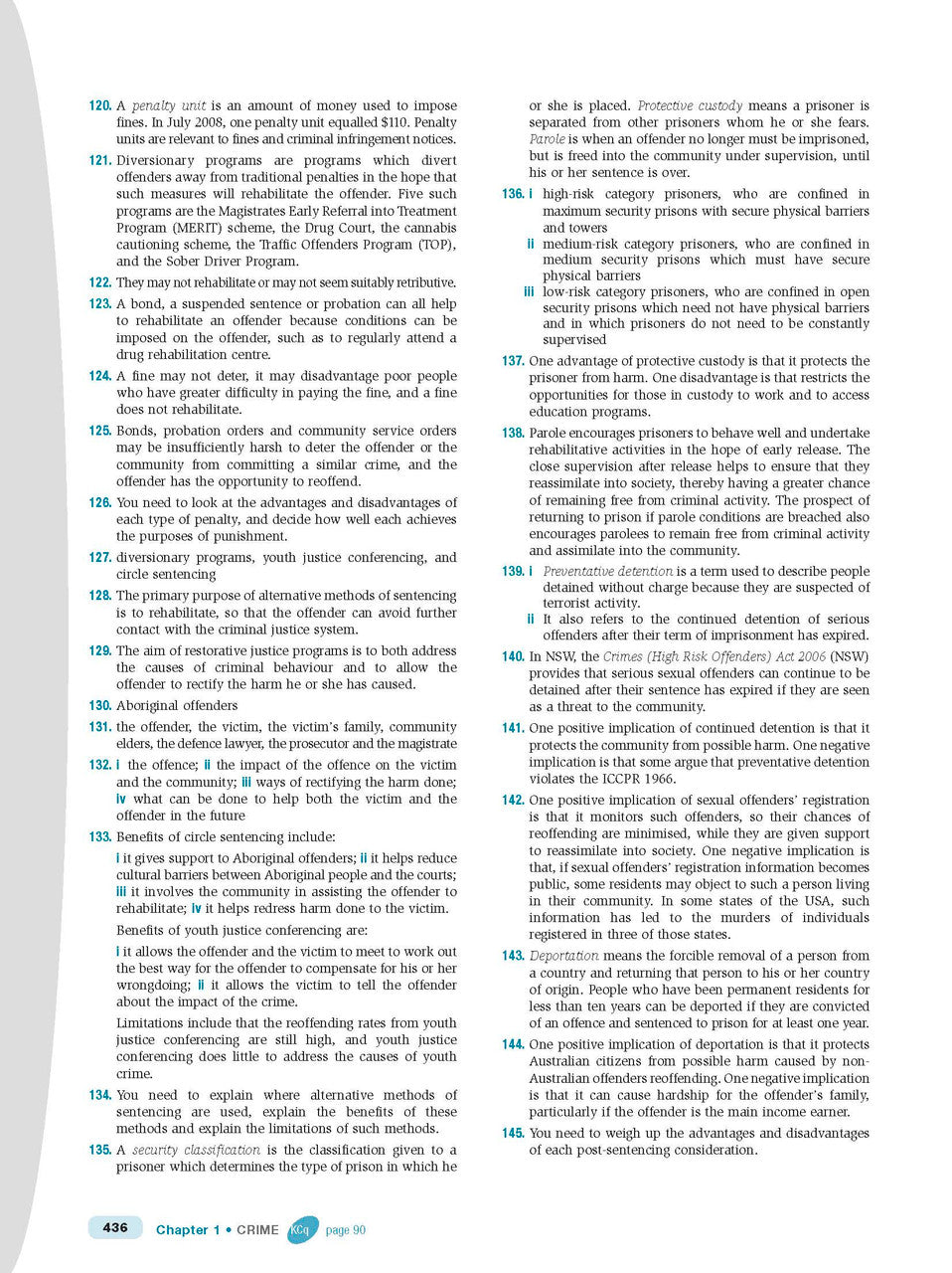 Inside page preview from the Excel HSC Legal Studies Study Guide, the twelfth sample page in the publisher's gallery