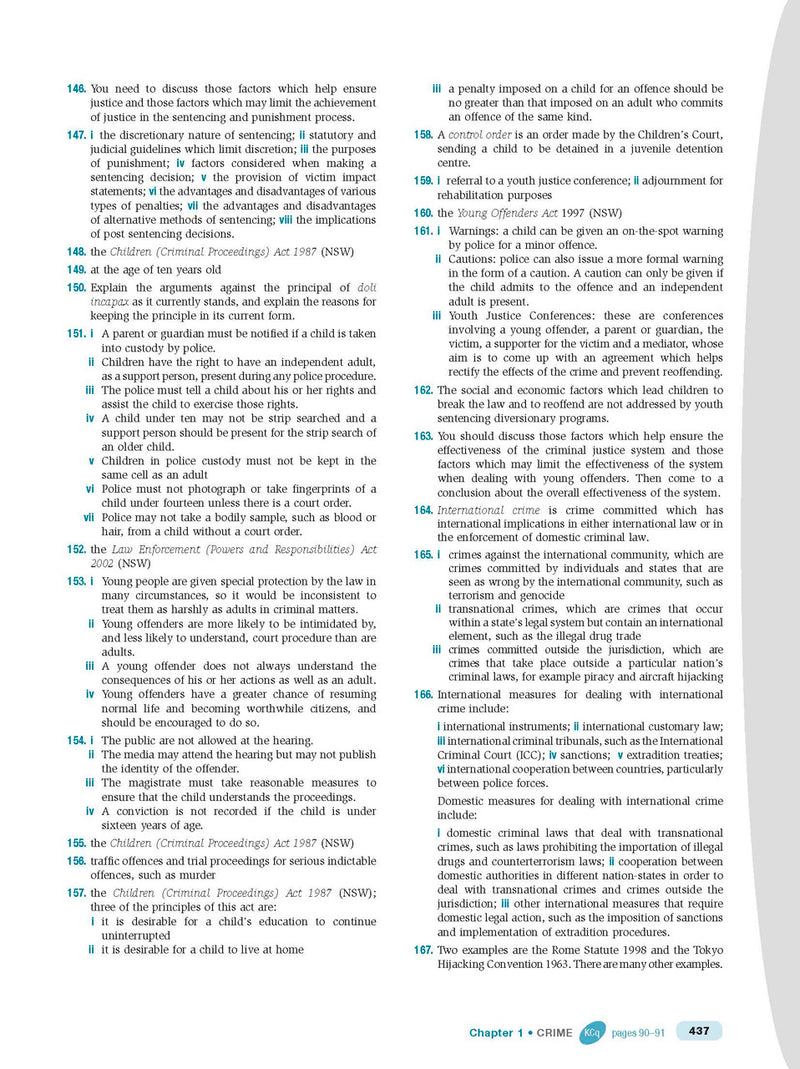Inside page preview from the Excel HSC Legal Studies Study Guide, the thirteenth sample page in the publisher's gallery