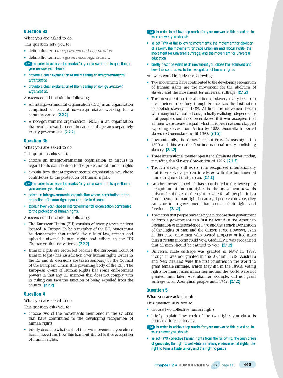 Inside page preview from the Excel HSC Legal Studies Study Guide, the fourteenth sample page in the publisher's gallery
