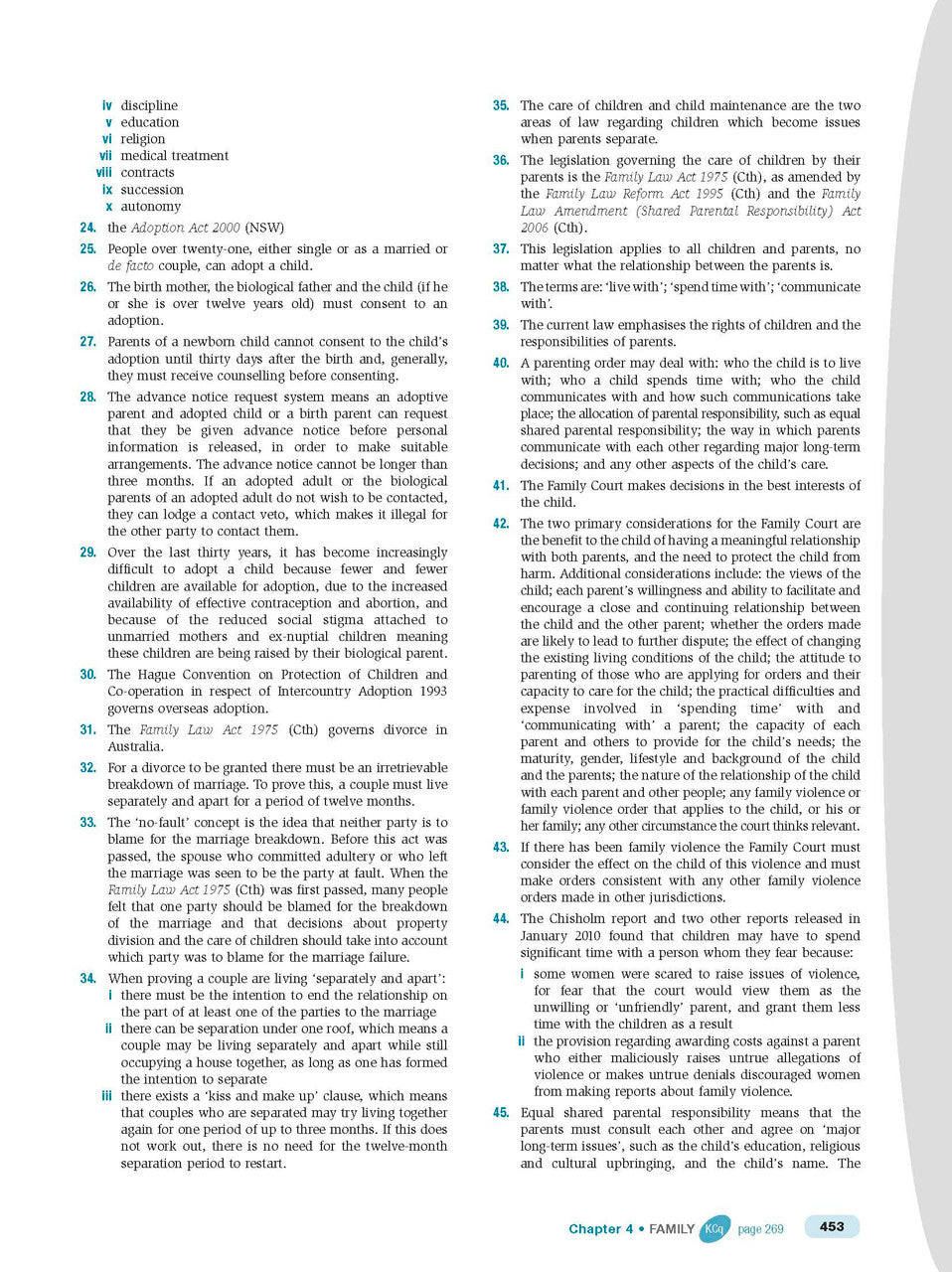 Inside page preview from the Excel HSC Legal Studies Study Guide, the fifteenth sample page in the publisher's gallery