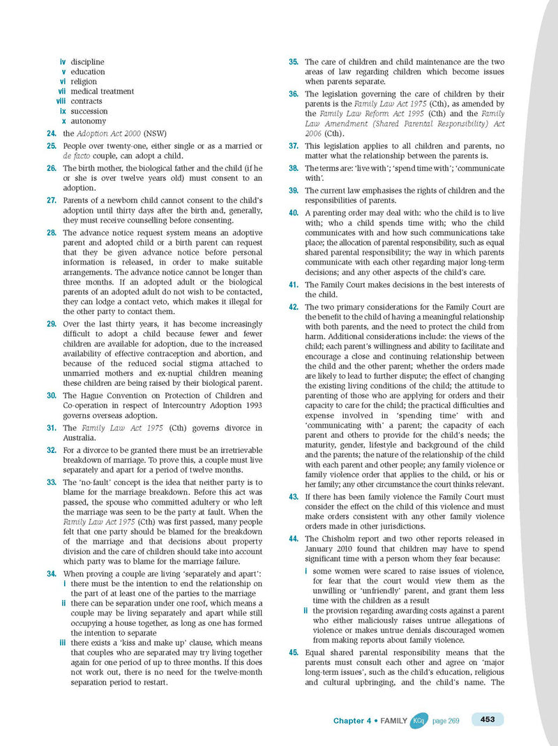 Inside page preview from the Excel HSC Legal Studies Study Guide, the fifteenth sample page in the publisher's gallery