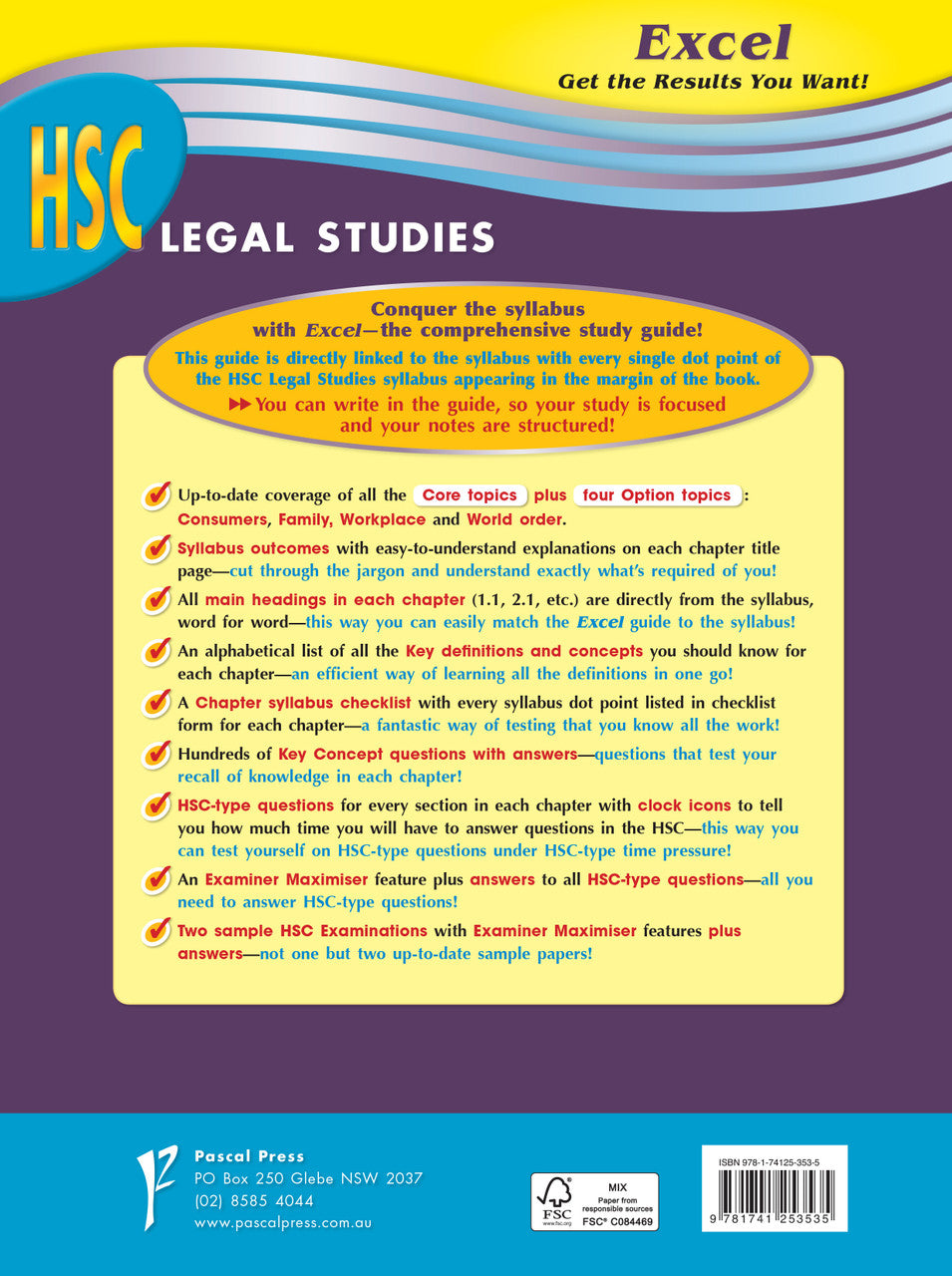 Additional preview image from the Excel HSC Legal Studies Study Guide, supplied by the publisher with the inside page samples