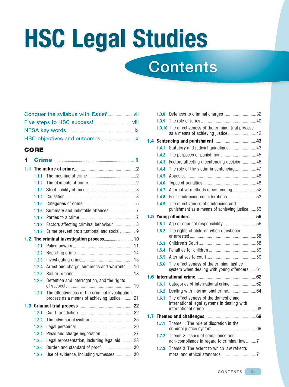 Inside page preview from the Excel HSC Legal Studies Study Guide, the first sample page in the publisher's gallery