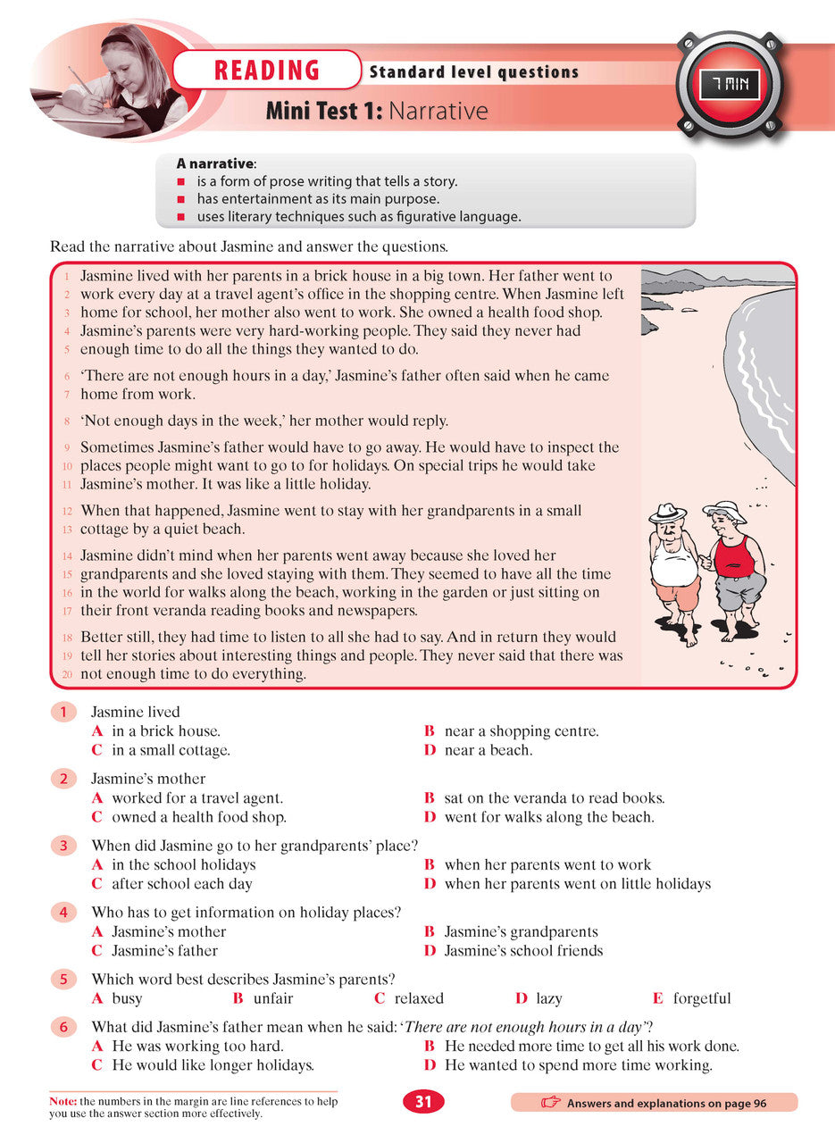 The fifth sample interior page from the Excel Year 3 NAPLAN-style Literacy Tests workbook as shown in the publisher gallery