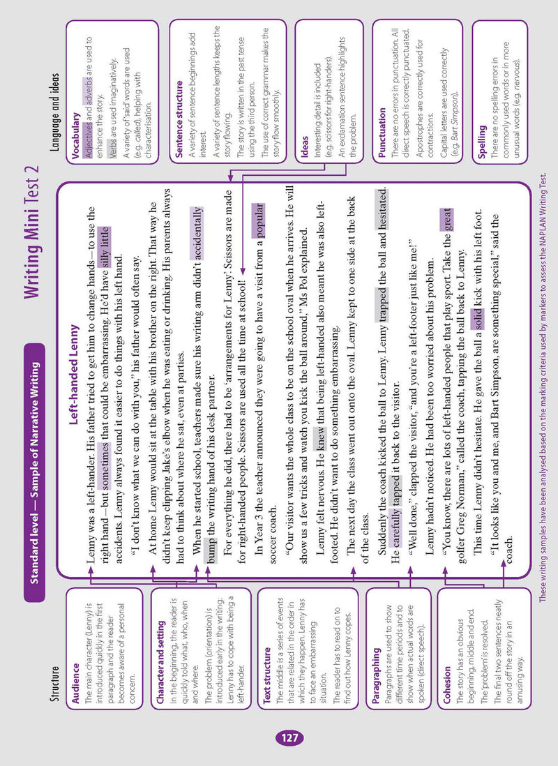 The thirteenth sample interior page from the Excel Year 5 NAPLAN-style Literacy Tests workbook as shown in the publisher gallery