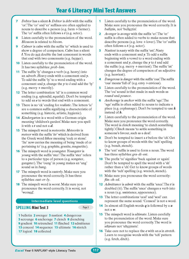 The tenth sample interior page from the Excel Year 6 NAPLAN-style Literacy Tests workbook as shown in the publisher gallery