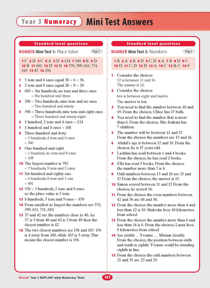 The twelfth sample interior page from the Excel Year 3 NAPLAN-style Numeracy Tests workbook as shown in the publisher gallery