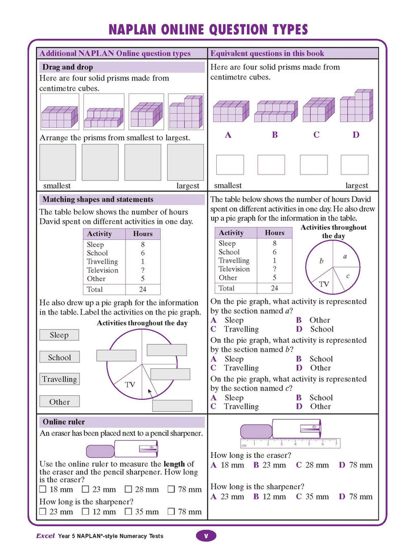 The second sample interior page from the Excel Year 5 NAPLAN-style Numeracy Tests workbook as shown in the publisher gallery
