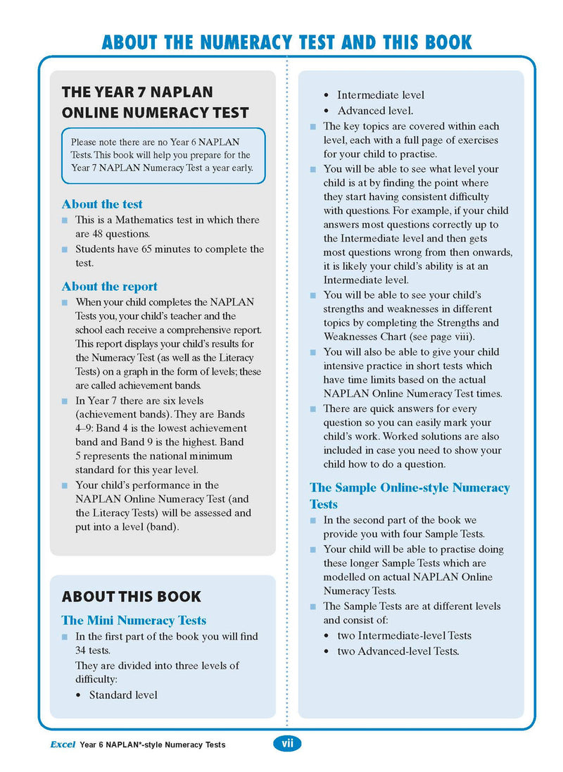 The fifth sample interior page from the Excel Year 6 NAPLAN-style Numeracy Tests workbook as shown in the publisher gallery