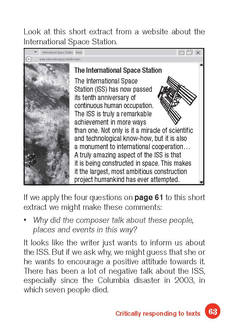 Sample interior page from the Excel English Pocket Book Years 7-10 as shown in the Pascal Press product gallery