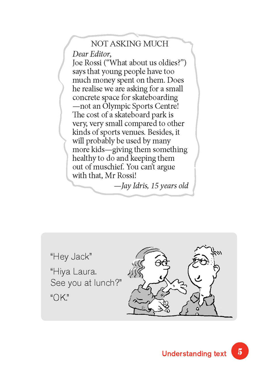 Sample interior page from the Excel English Pocket Book Years 7-10 as shown in the Pascal Press product gallery