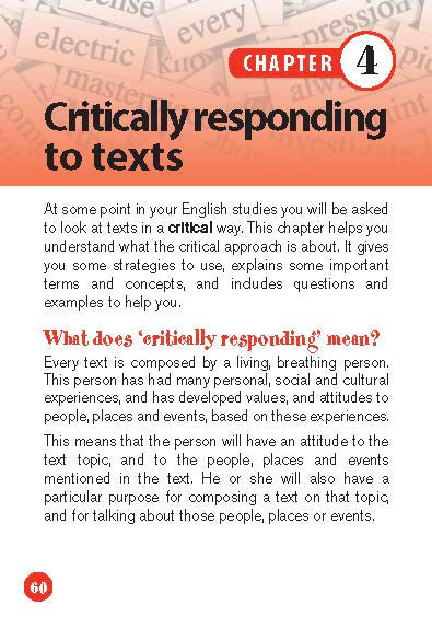 Sample interior page from the Excel English Pocket Book Years 7-10 as shown in the Pascal Press product gallery