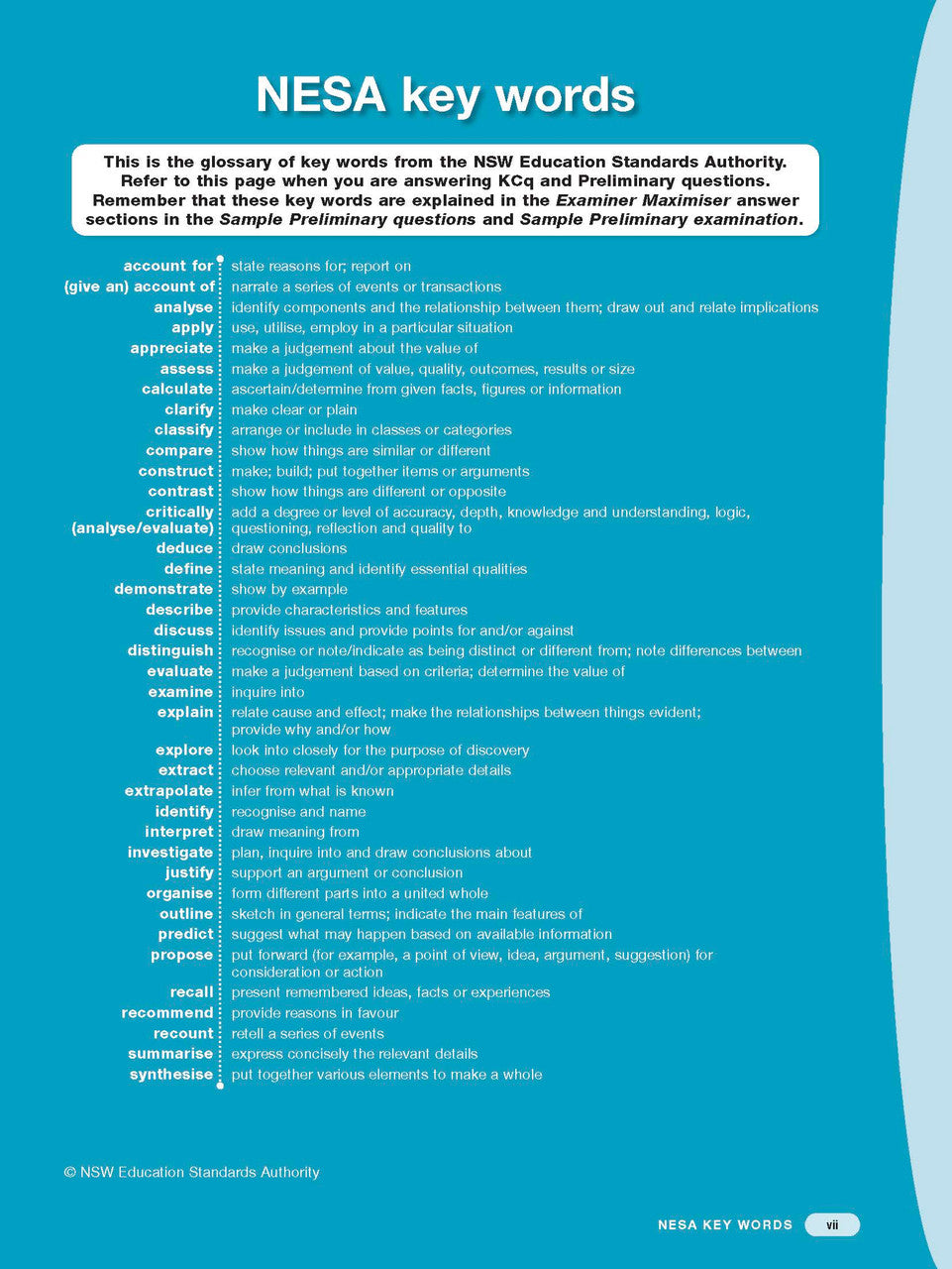 Sample interior page from Excel Preliminary Business Studies Study Guide Year 11 as shown in the Pascal Press product gallery