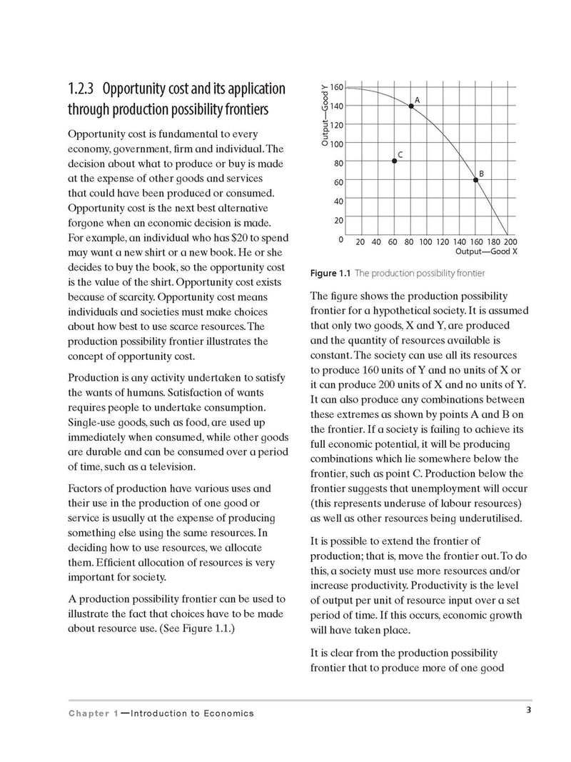 Sample interior page from Excel Preliminary Economics Study Guide Year 11 as shown in the Pascal Press product gallery