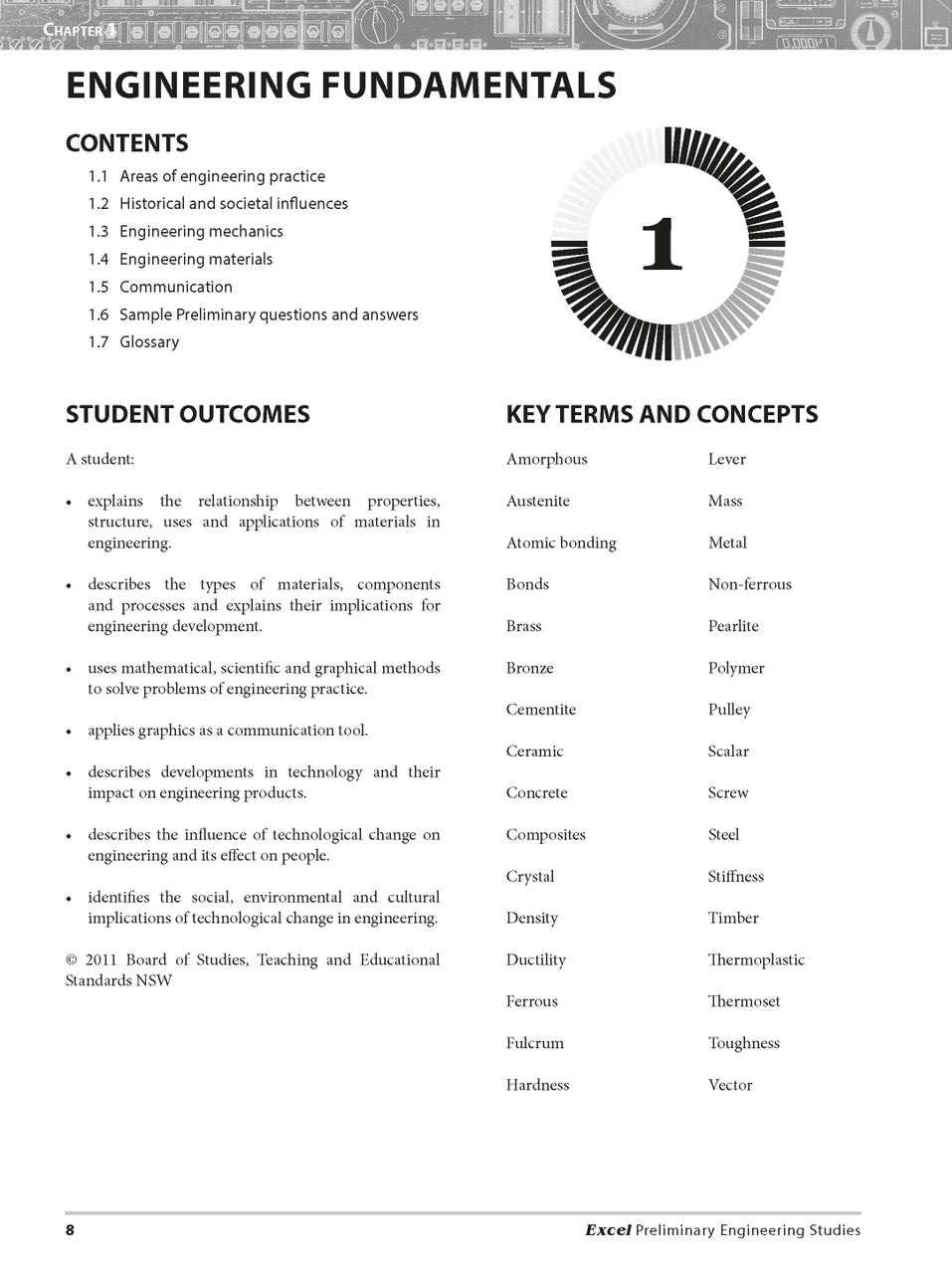 Sample interior page from Excel Preliminary Engineering Studies Year 11 as shown in the Pascal Press product gallery