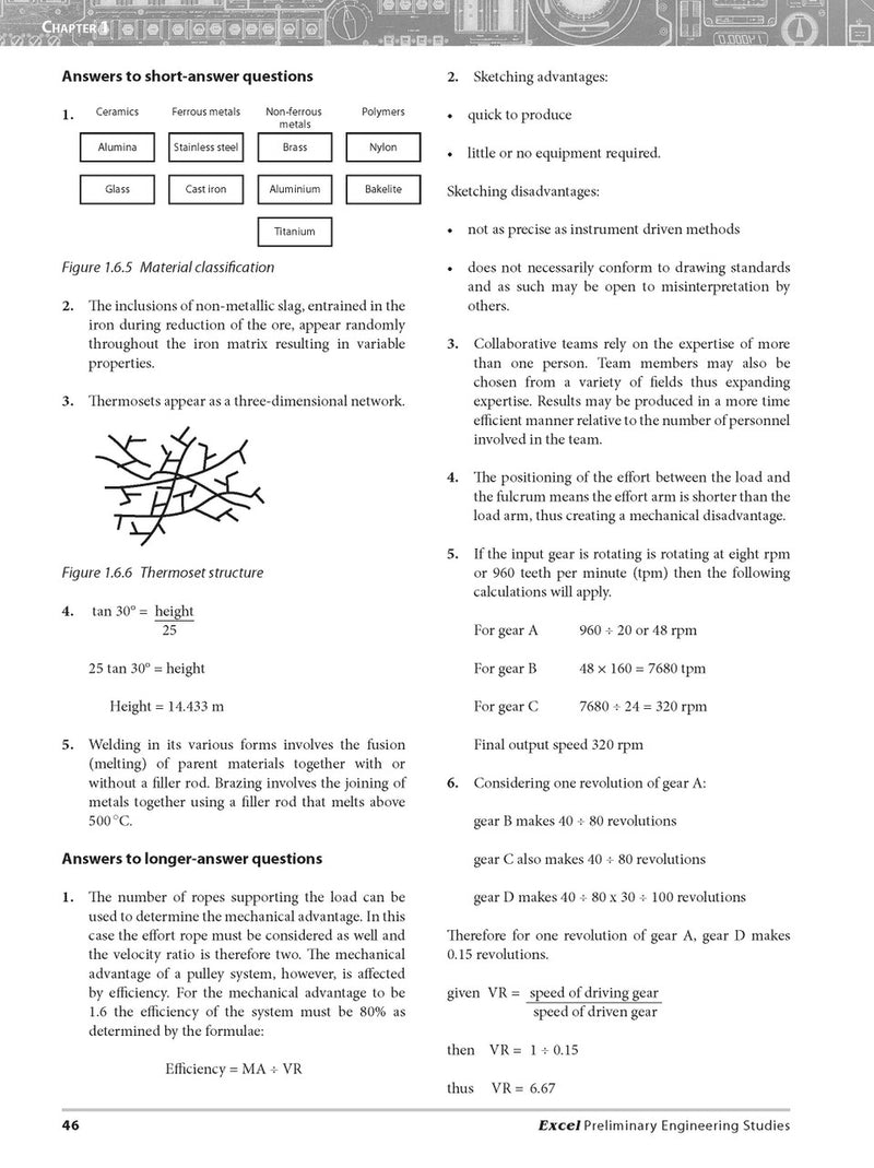 Sample interior page from Excel Preliminary Engineering Studies Year 11 as shown in the Pascal Press product gallery