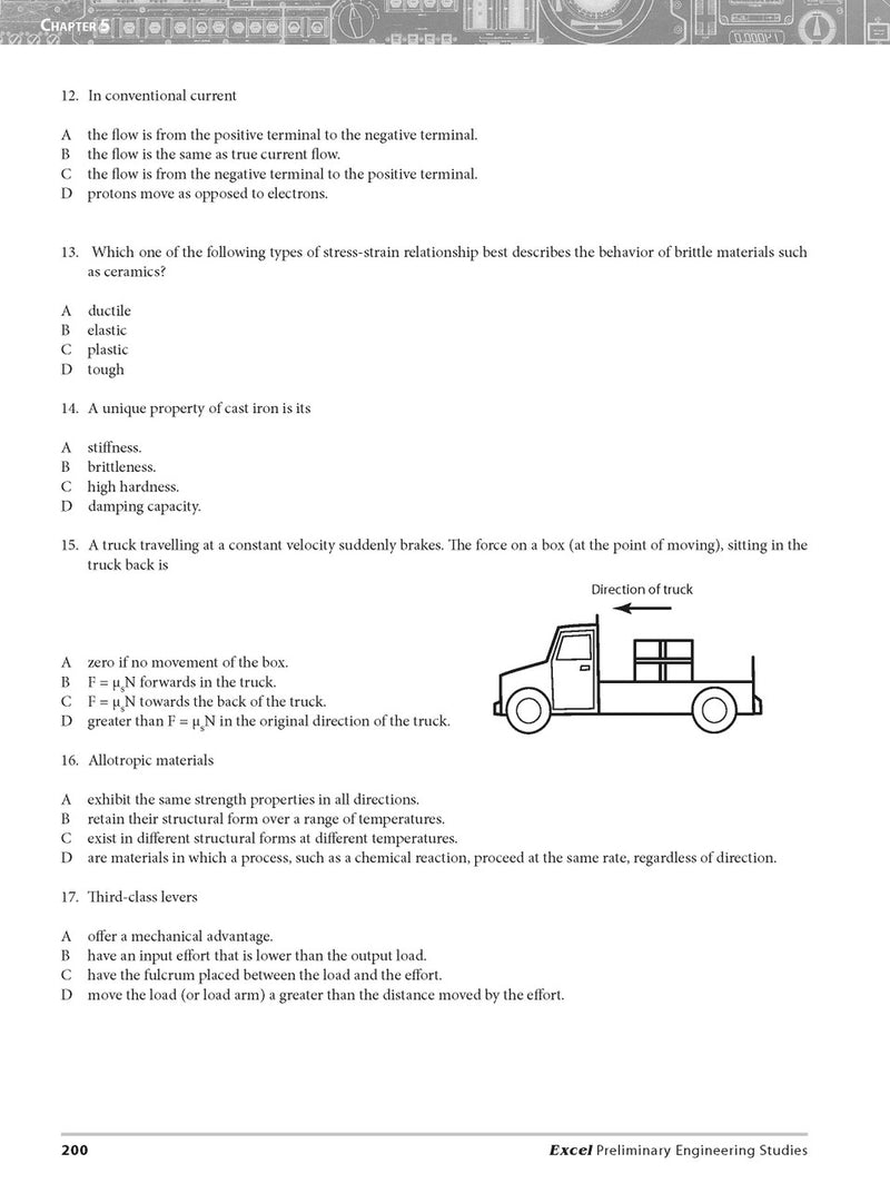 Sample interior page from Excel Preliminary Engineering Studies Year 11 as shown in the Pascal Press product gallery