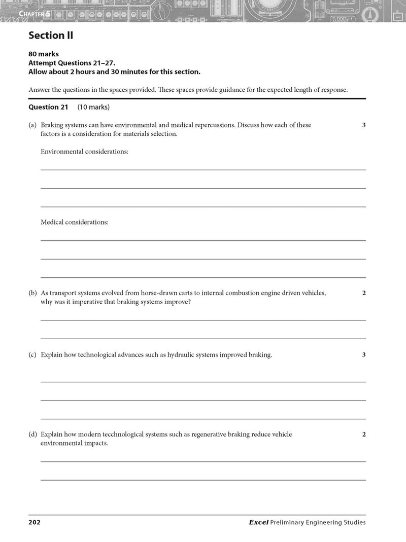 Sample interior page from Excel Preliminary Engineering Studies Year 11 as shown in the Pascal Press product gallery