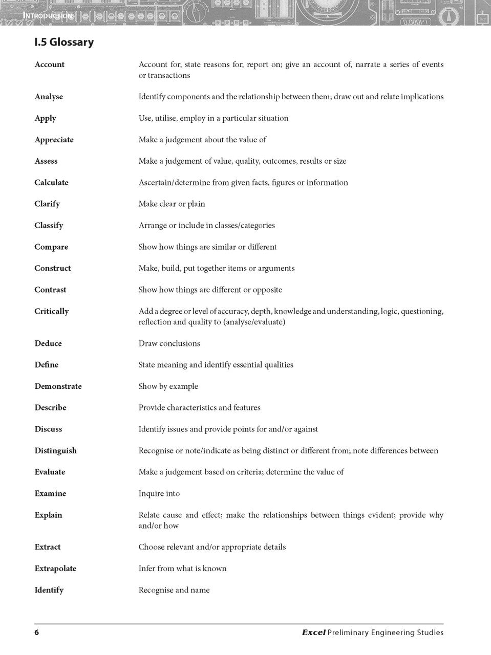 Sample interior page from Excel Preliminary Engineering Studies Year 11 as shown in the Pascal Press product gallery