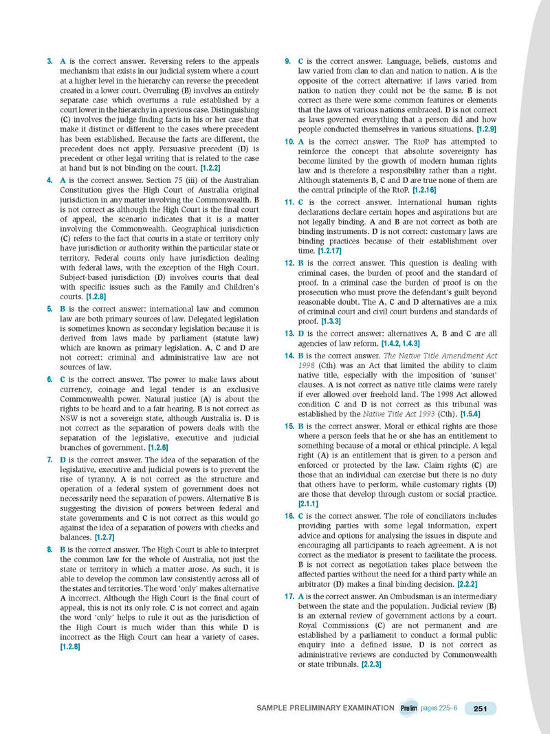Sample interior page from Excel Preliminary Legal Studies Study Guide Year 11 as shown in the Pascal Press product gallery