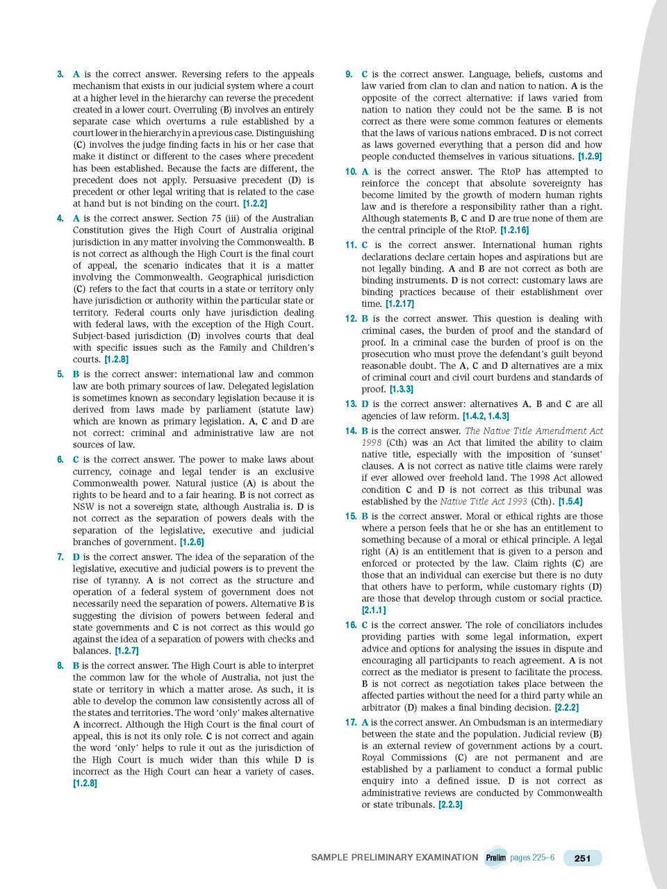 Sample interior page from Excel Preliminary Legal Studies Study Guide Year 11 as shown in the Pascal Press product gallery