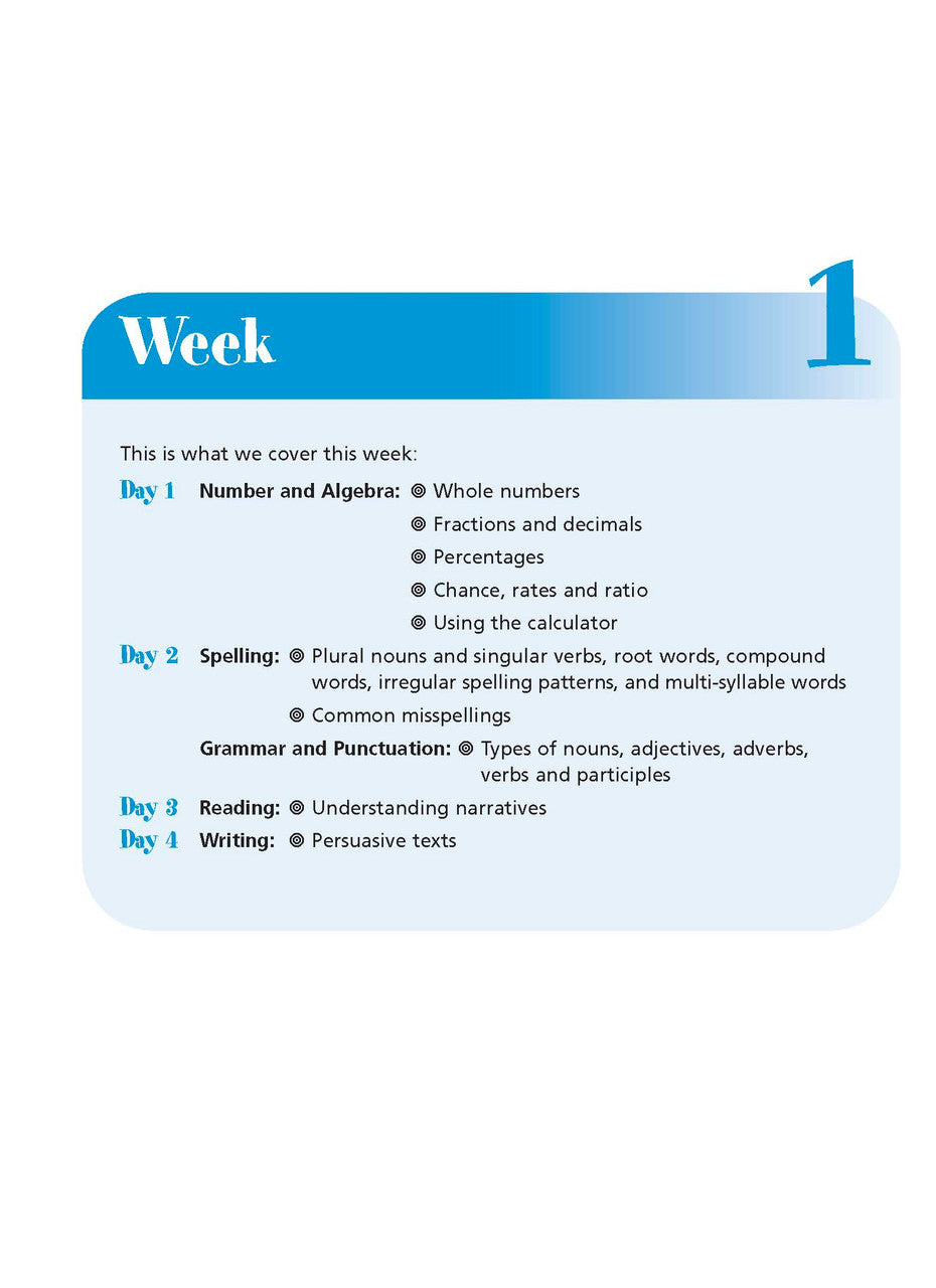 Sample interior page from the Excel Revise in a Month Year 9 NAPLAN-style Tests book as shown in the Pascal Press gallery