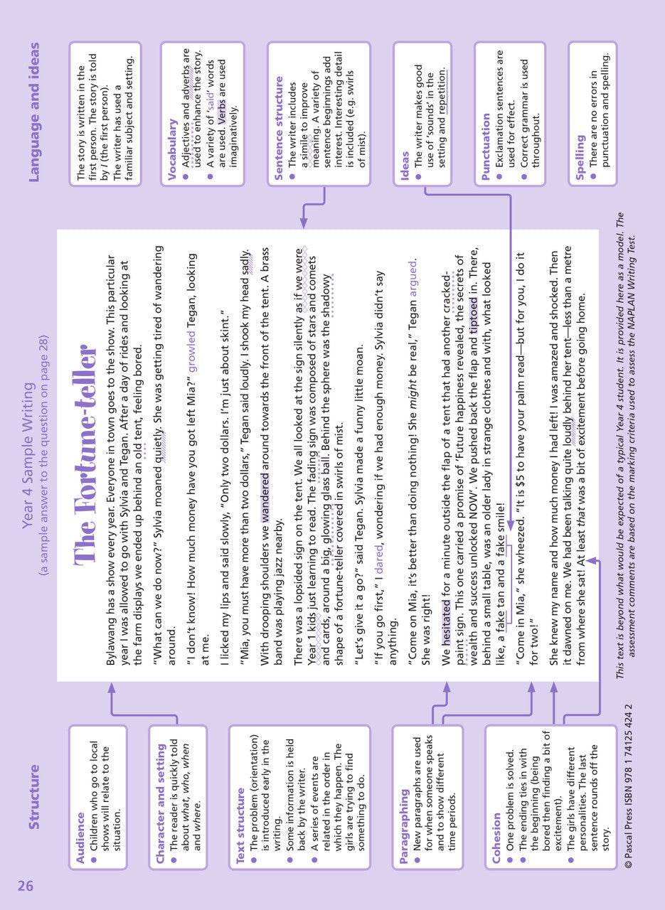 Sample inside page from the Excel Revise in a Month Year 4 NAPLAN-style Tests book, taken from the publisher product gallery