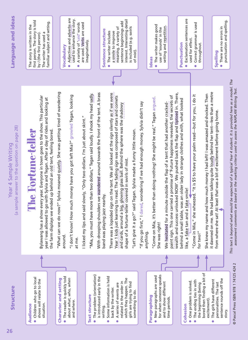 Sample inside page from the Excel Revise in a Month Year 4 NAPLAN-style Tests book, taken from the publisher product gallery