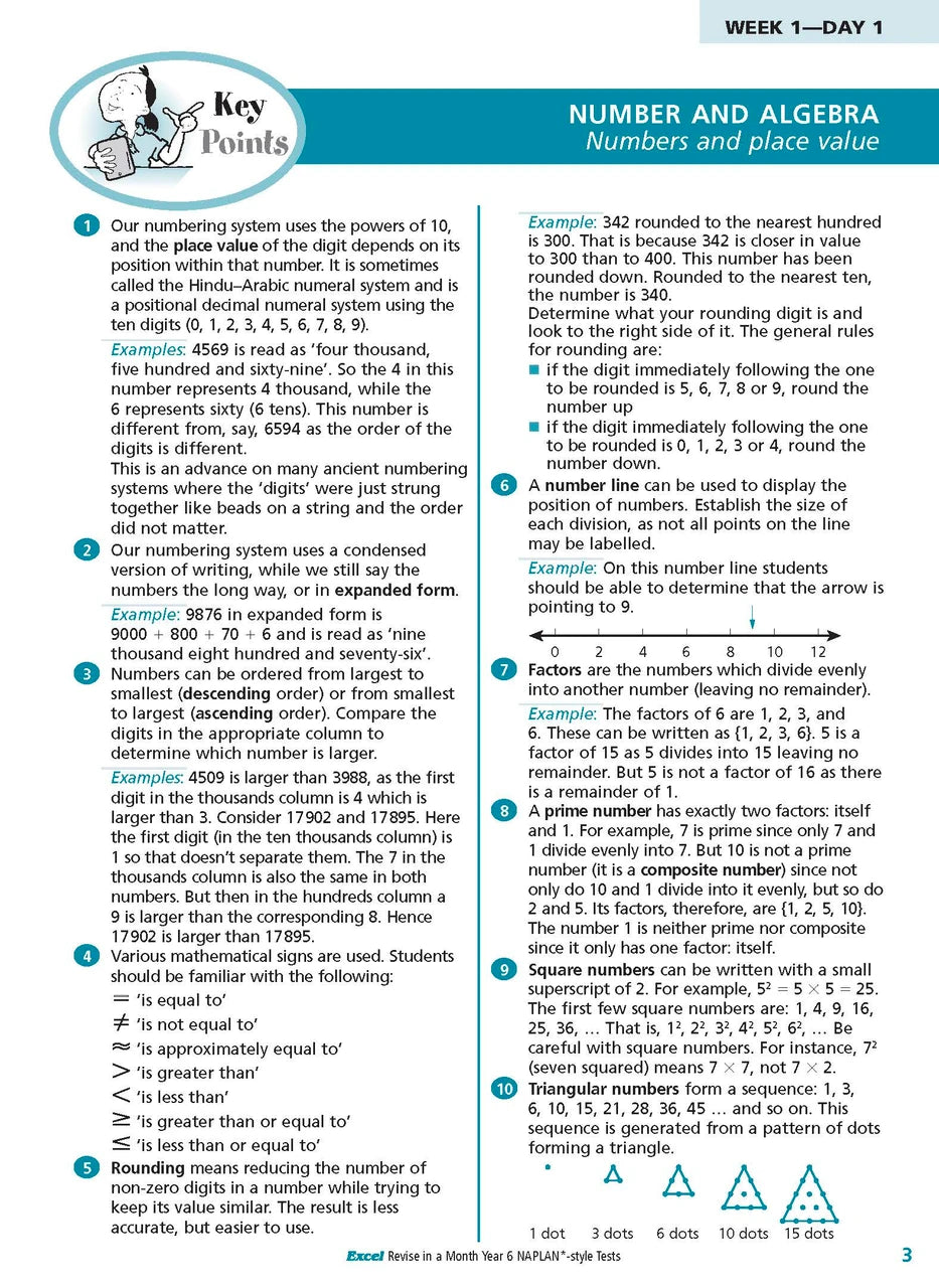 Sample inside page from the Excel Revise in a Month Year 6 NAPLAN-style Tests book, taken from the publisher product gallery