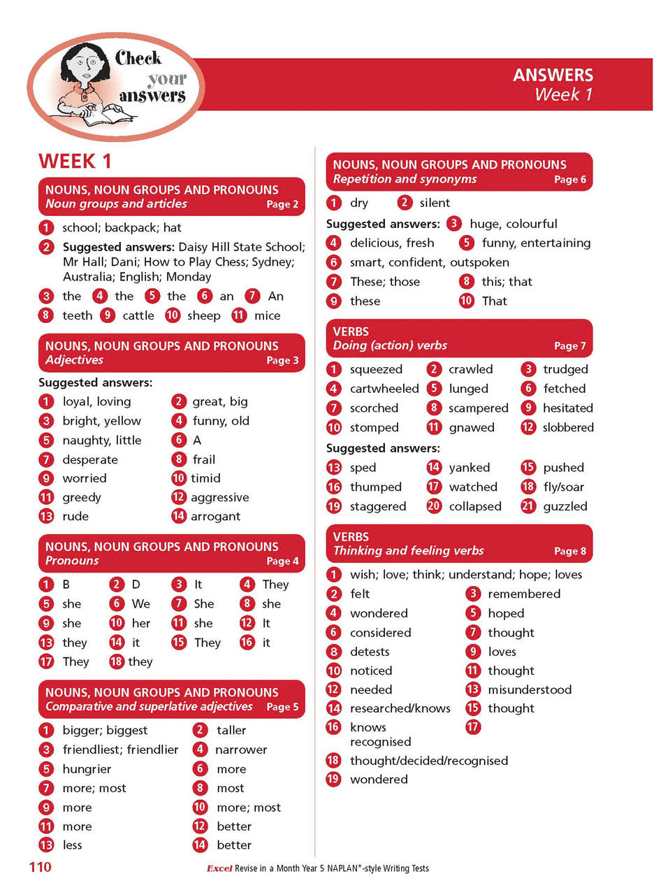 Sample inside page from the Excel Revise in a Month Year 5 NAPLAN-style Writing Tests book, taken from the publisher product gallery