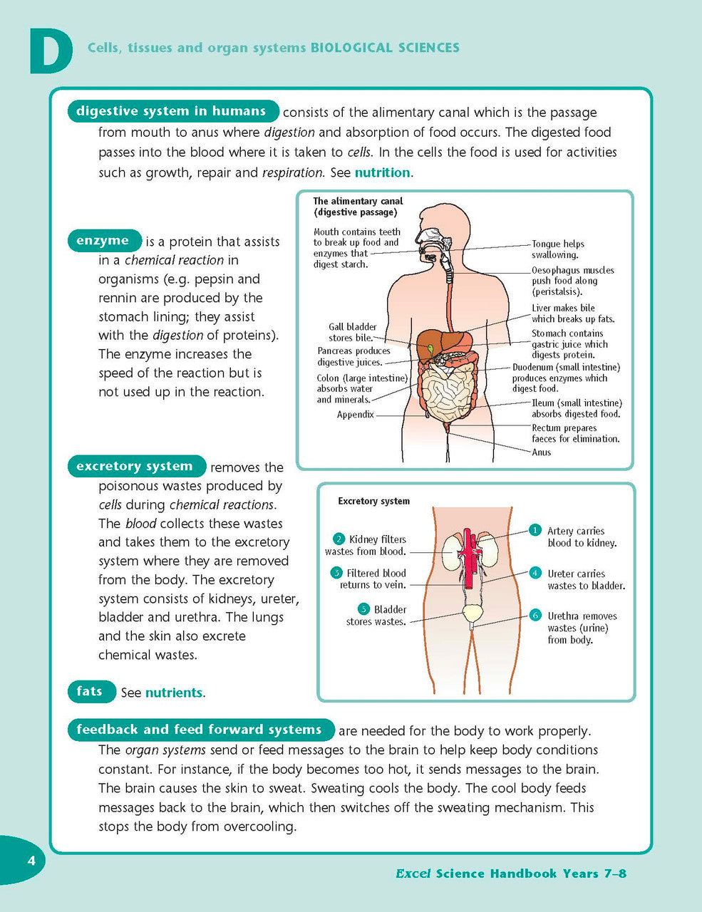Sample interior page from the Excel Science Handbook Years 7-8 as shown in the Pascal Press product gallery