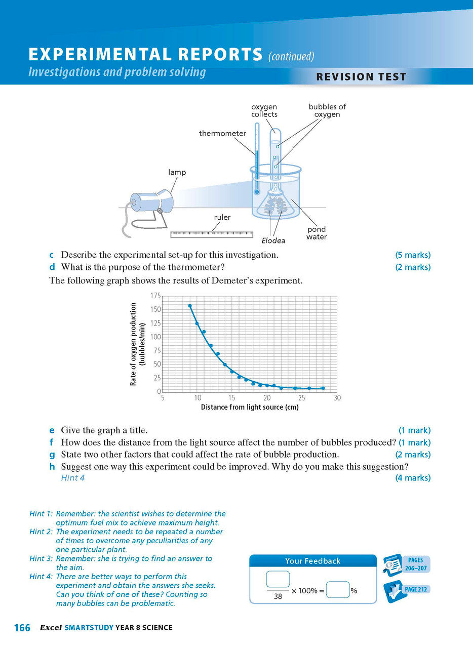 Sample interior page from the Excel SmartStudy Science Year 8 book as shown in the Pascal Press product gallery