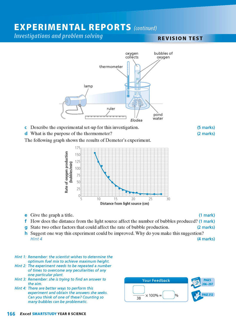 Sample interior page from the Excel SmartStudy Science Year 8 book as shown in the Pascal Press product gallery