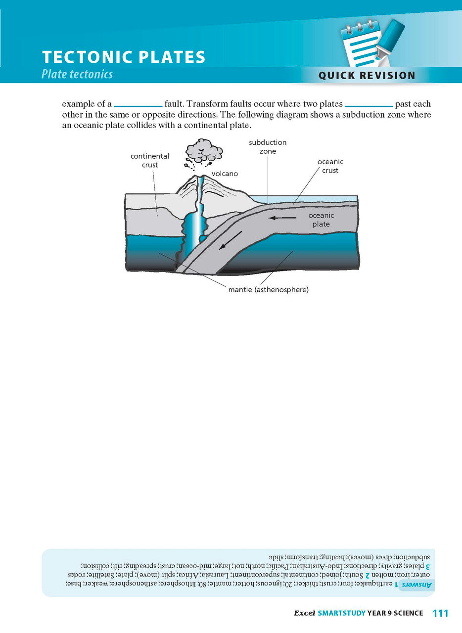 Sample interior page from the Excel SmartStudy Science Year 9 book as shown in the Pascal Press product gallery