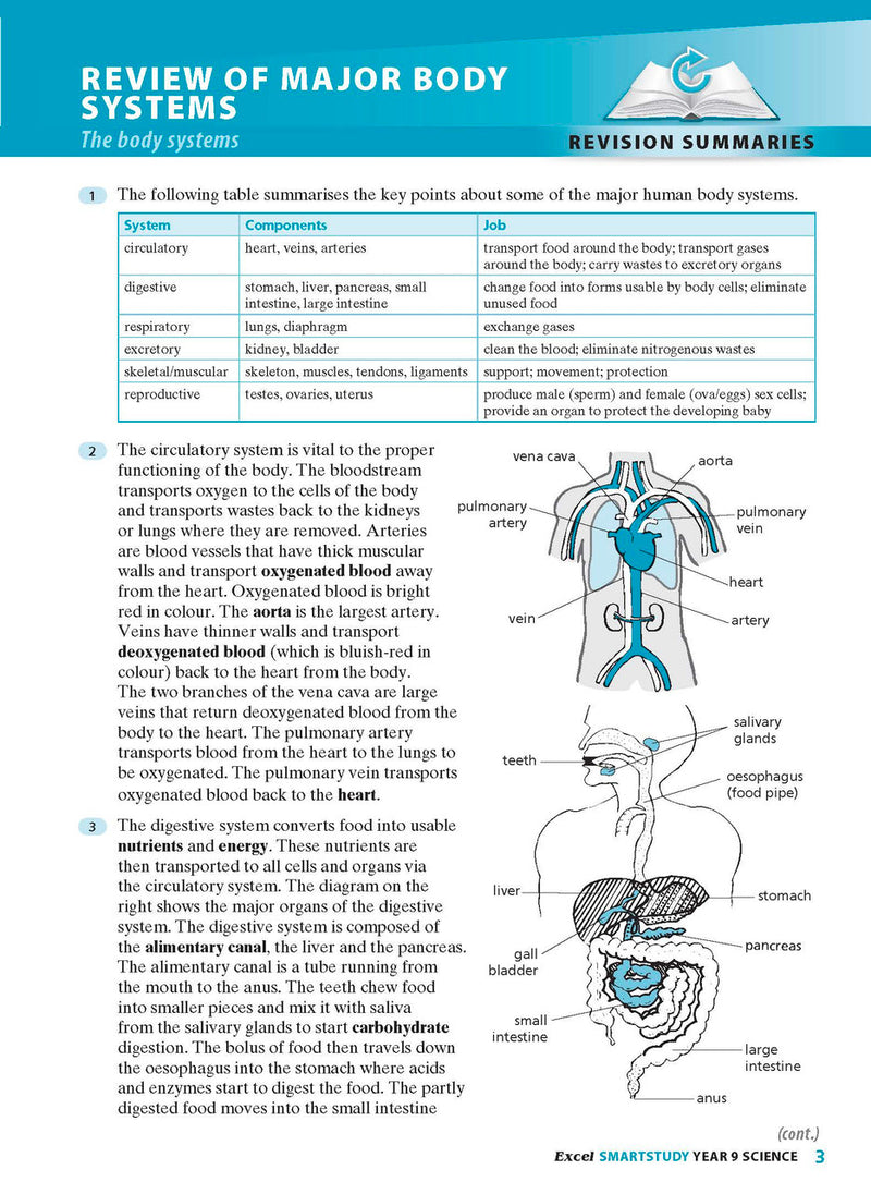 Sample interior page from the Excel SmartStudy Science Year 9 book as shown in the Pascal Press product gallery
