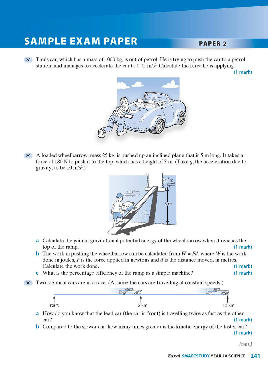 Sample interior page from the Excel SmartStudy Science Year 10 book as shown in the Pascal Press product gallery