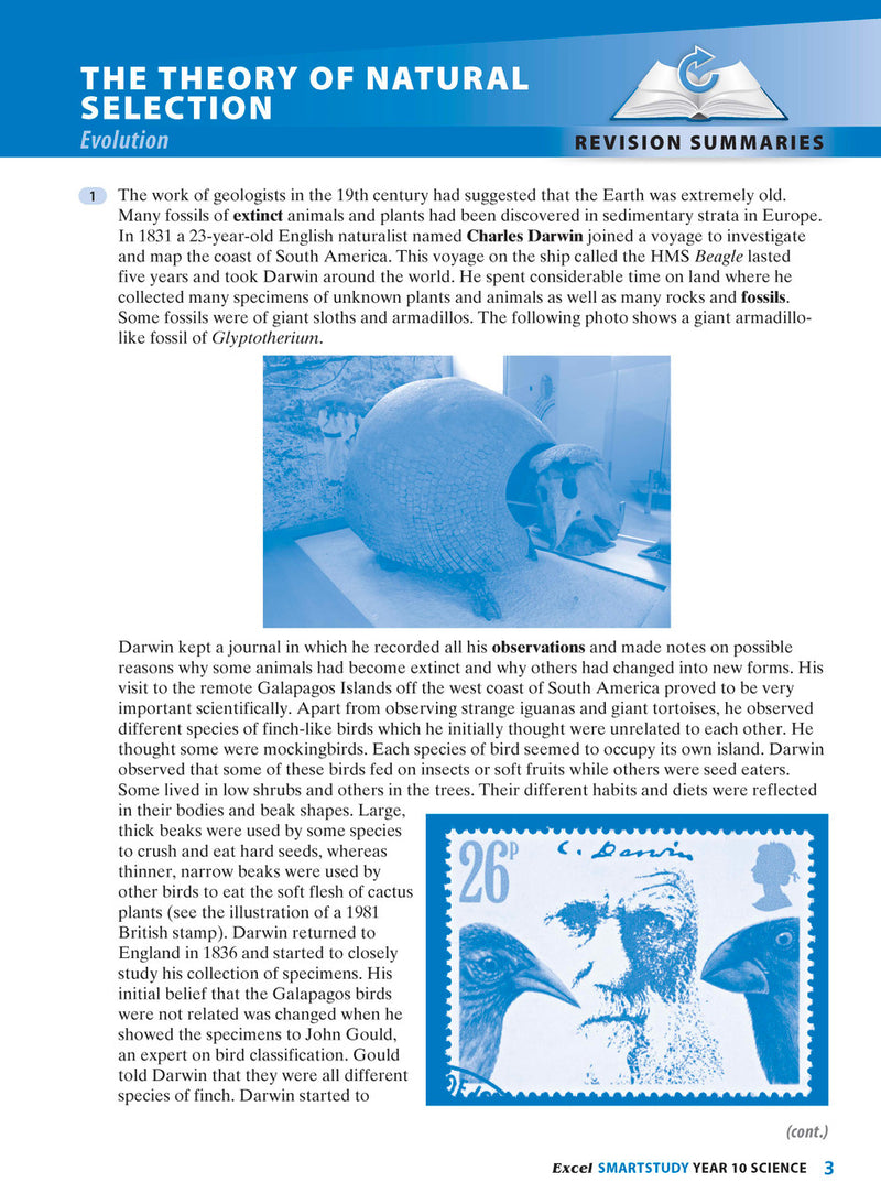 Sample interior page from the Excel SmartStudy Science Year 10 book as shown in the Pascal Press product gallery