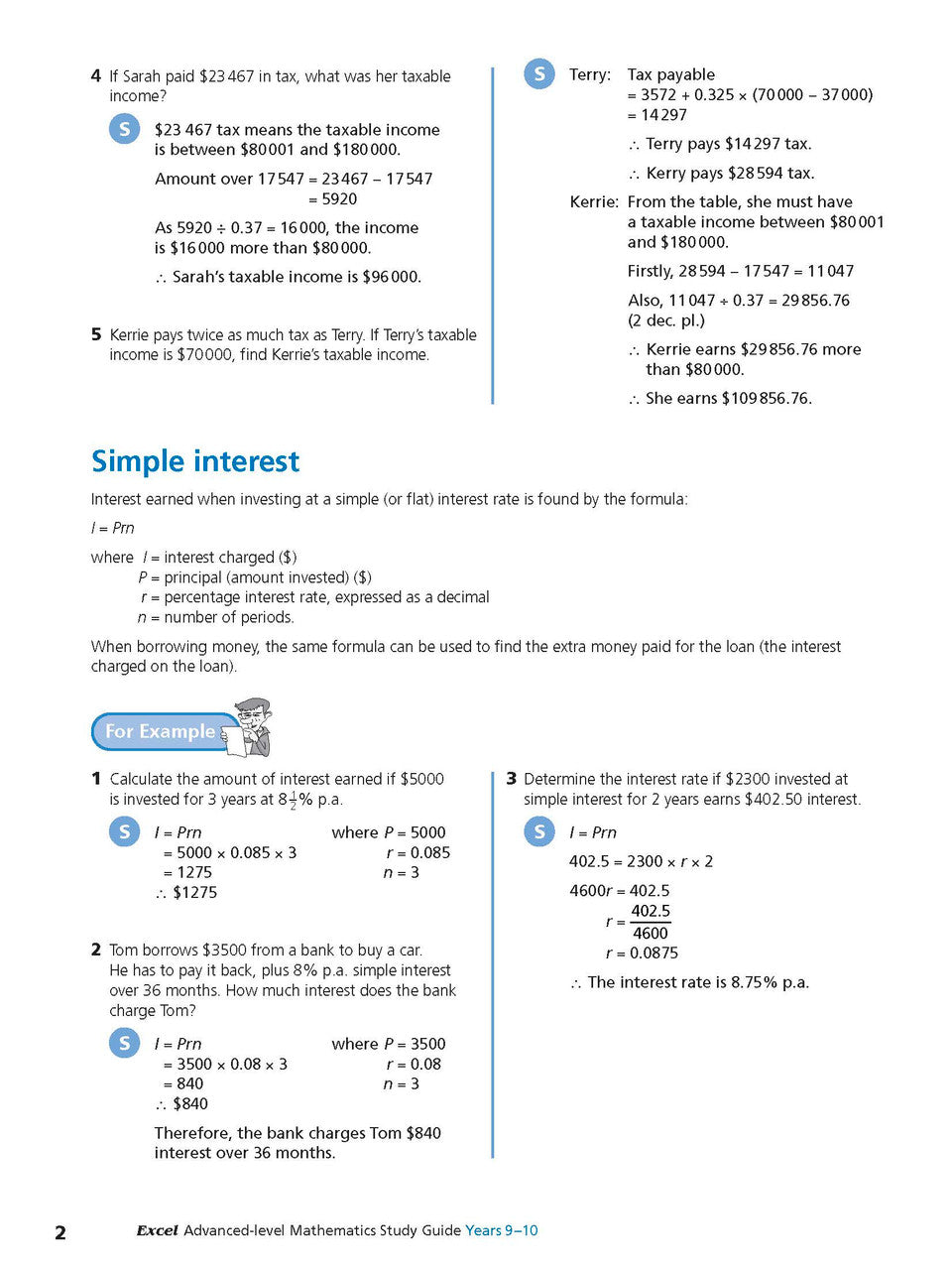 Sample interior page from Excel Study Guide Advanced Mathematics Years 9-10 as shown in the Pascal Press product gallery, giving a preview of the layout and content