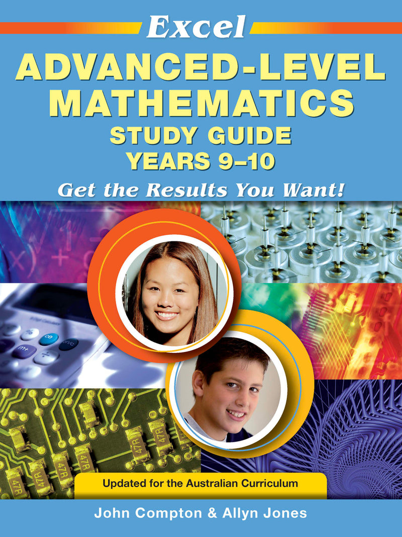 Front cover of Excel Study Guide Advanced Mathematics Years 9-10 from Pascal Press, shown as the main product image for this secondary school maths study guide