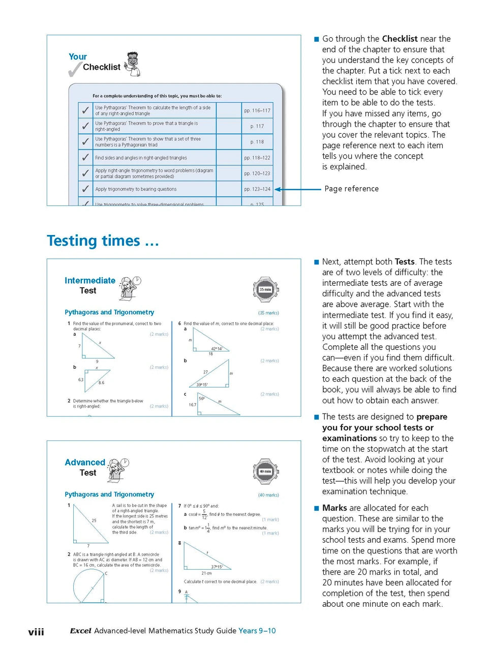 Sample interior page from Excel Study Guide Advanced Mathematics Years 9-10 as shown in the Pascal Press product gallery, giving a preview of the layout and content