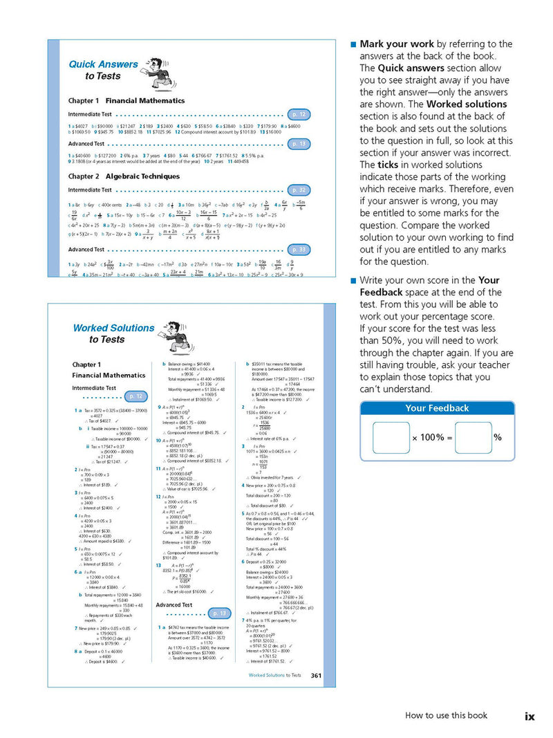 Sample interior page from Excel Study Guide Advanced Mathematics Years 9-10 as shown in the Pascal Press product gallery, giving a preview of the layout and content