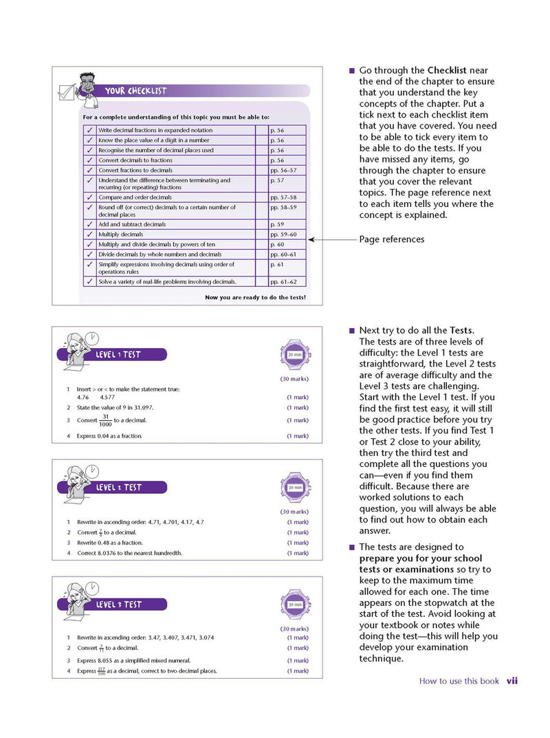Sample interior page from Excel Study Guide Mathematics Year 7 as shown in the Pascal Press product gallery, giving a preview of the layout and content
