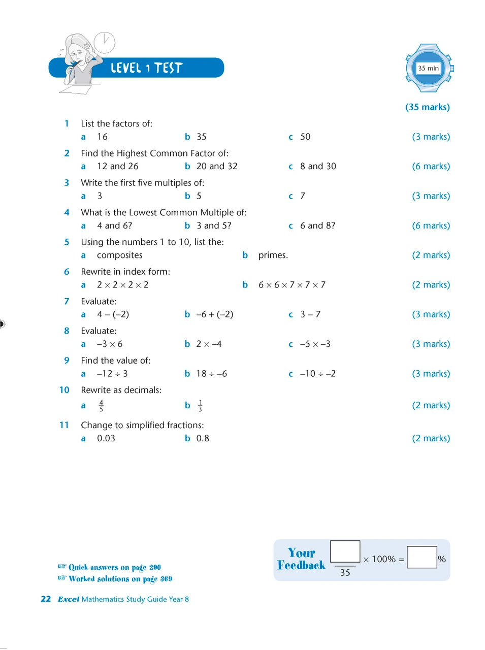 Sample interior page from Excel Study Guide Mathematics Year 8 as shown in the Pascal Press product gallery, giving a preview of the layout and content