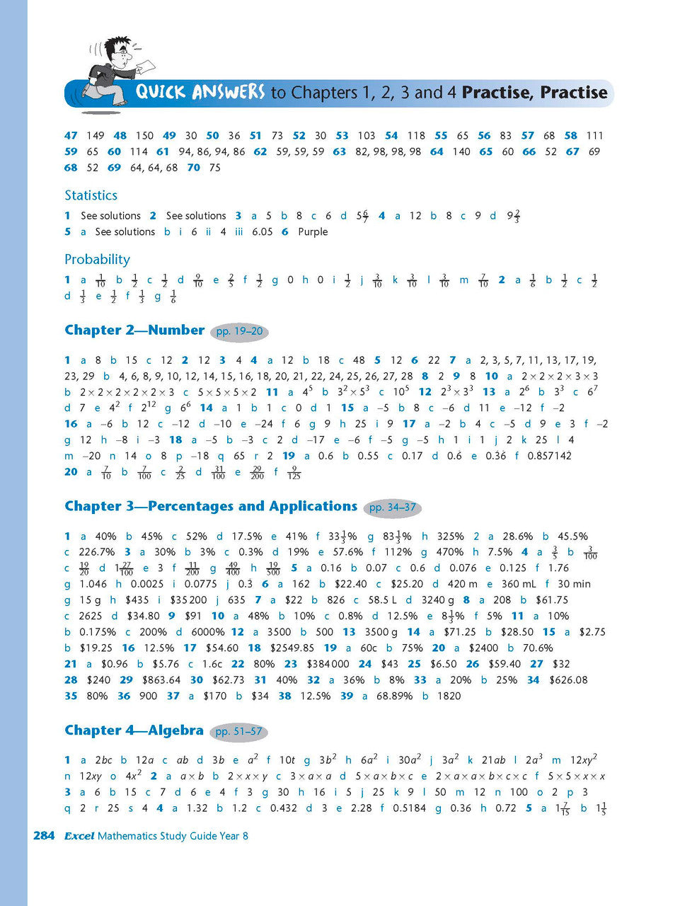 Sample interior page from Excel Study Guide Mathematics Year 8 as shown in the Pascal Press product gallery, giving a preview of the layout and content