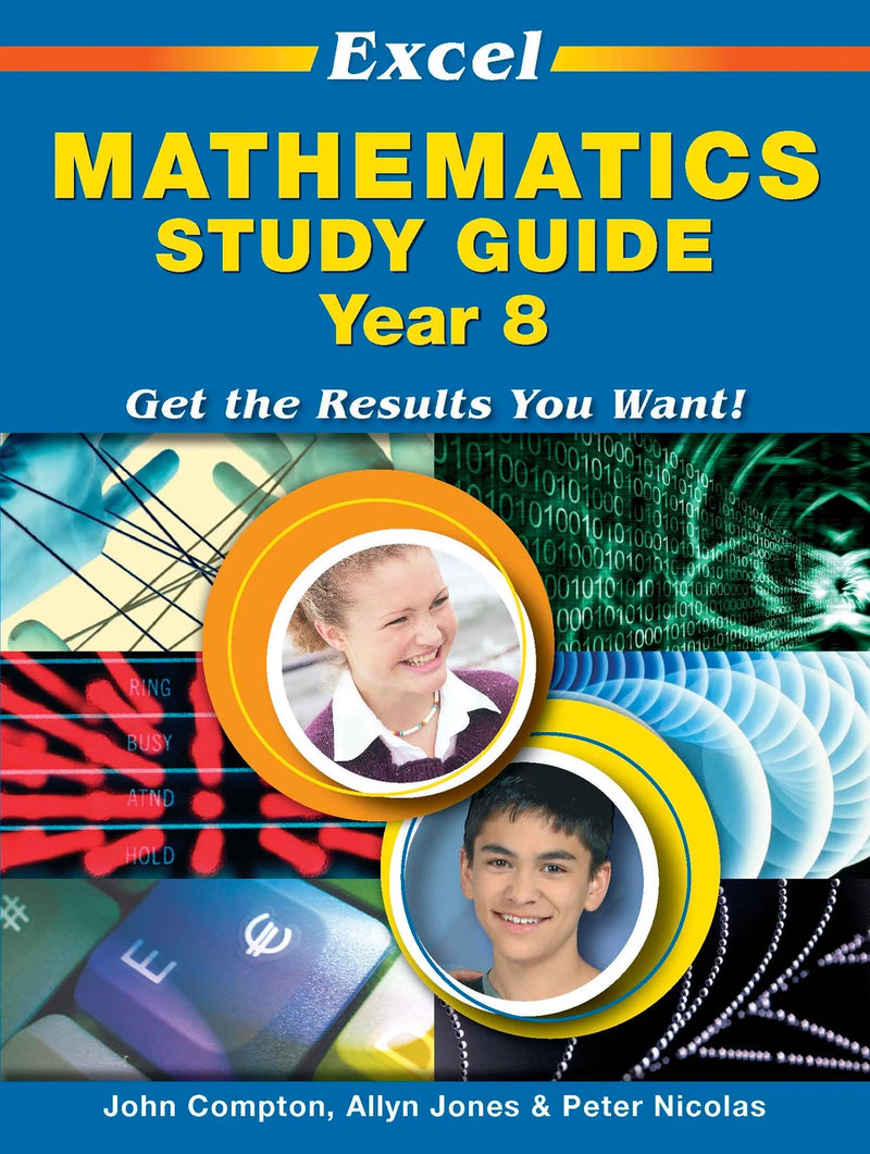 Front cover of Excel Study Guide Mathematics Year 8 from Pascal Press, shown as the main product image for this secondary school maths study guide