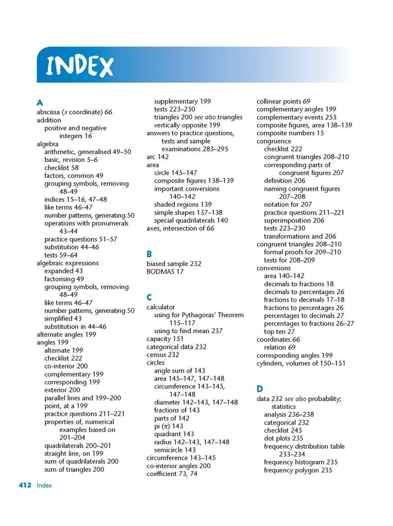 Sample interior page from Excel Study Guide Mathematics Year 8 as shown in the Pascal Press product gallery, giving a preview of the layout and content