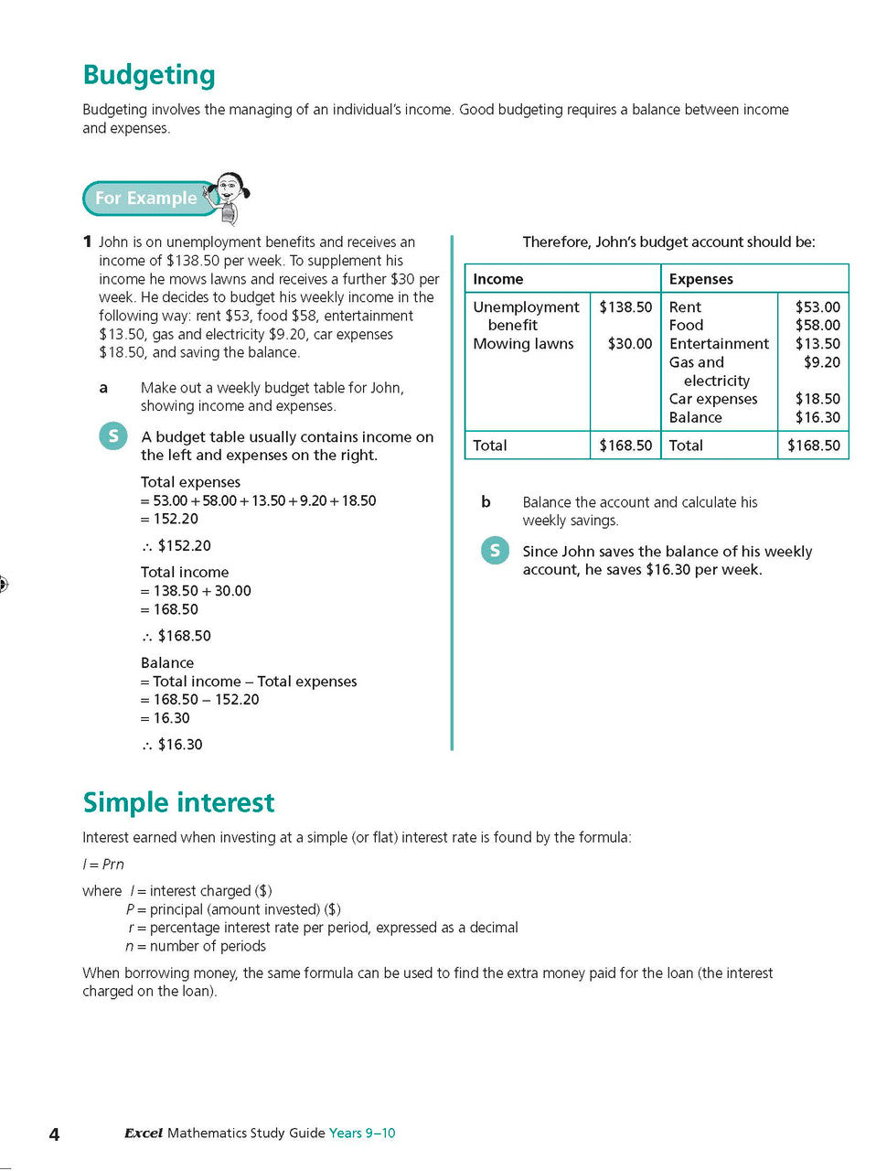 Sample interior page from Excel Study Guide Mathematics Years 9-10 as shown in the Pascal Press product gallery, giving a preview of the layout and content
