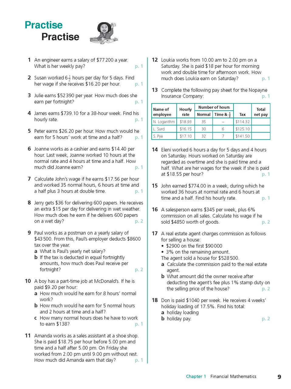 Sample interior page from Excel Study Guide Mathematics Years 9-10 as shown in the Pascal Press product gallery, giving a preview of the layout and content