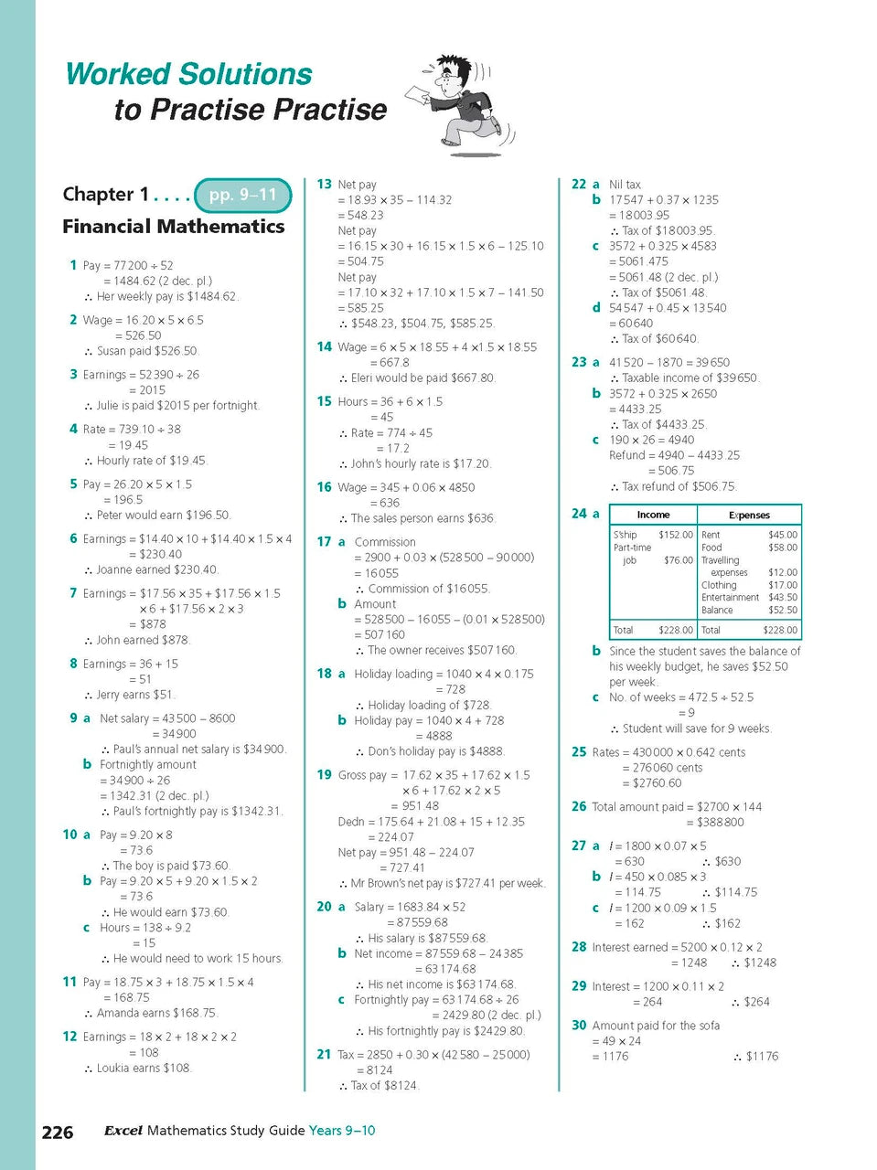 Sample interior page from Excel Study Guide Mathematics Years 9-10 as shown in the Pascal Press product gallery, giving a preview of the layout and content